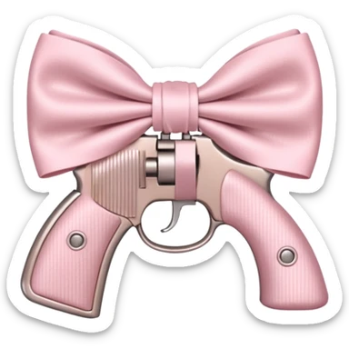 pale pink gun, pale pink bow sticker