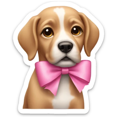 Dog with pink bows sticker