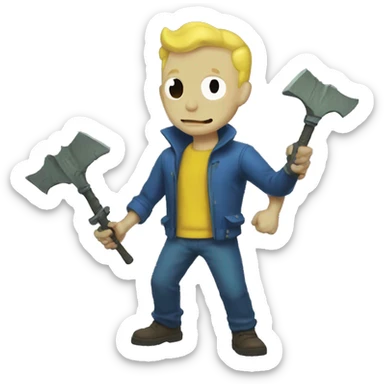 Vault boy as a ghoul sticker
