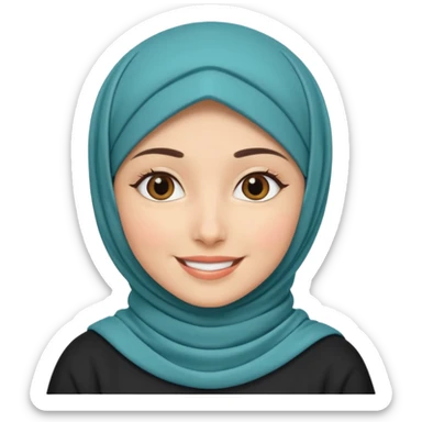 emoji perempuan berhijab, ekspresi bahagia sticker