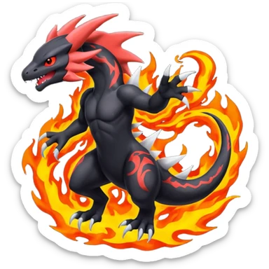 Splash-patterned emotional sparky sparky boom boom painful Darkrai-Guilmon-Salandit-Yveltal-Pokémon-Fakémon-fusion-hybrid-creature sticker
