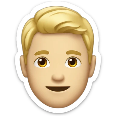 Flirting blond man with short hair and and winky face sticker