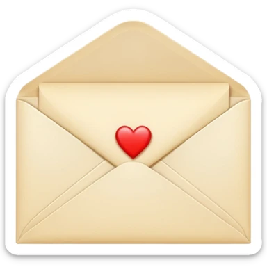 Light cream color The envelope of the romantic  Letter sticker