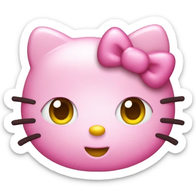 Pink hello kitty face  sticker