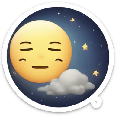 Dazzling moon sleeping peacefully  sticker