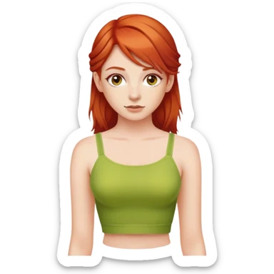 red-haired girl wearing a crop top sticker