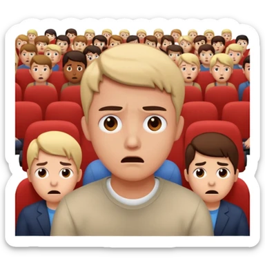 a FRONT PERSON FEELING FEAR, with the audience BEHIND HIM sticker