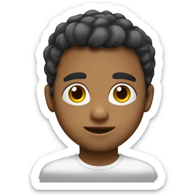 un niño con pelo liso, corto y PIEL COLOR BLANCA  ojos NEGROS LLENTO sticker