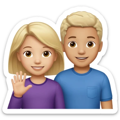 YOUNG CHILDREN: FIVE-YEAR-OLD BIRACIAL BOY WITH LIGHT HAIR AND LIGHT SKIN, THREE-YEAR-OLD BIRACIAL GIRL WITH LIGHT HAIR AND LIGHT SKIN sticker