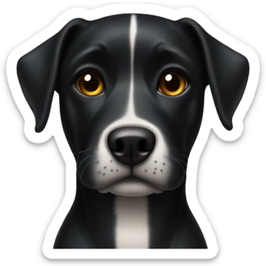 Black medium dog with a little bit off white on his chest sticker