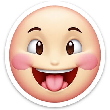 Make a new emoji combining da smile of “😁” the rosy cheeks of “😊” and the tongue of “😛” sticker