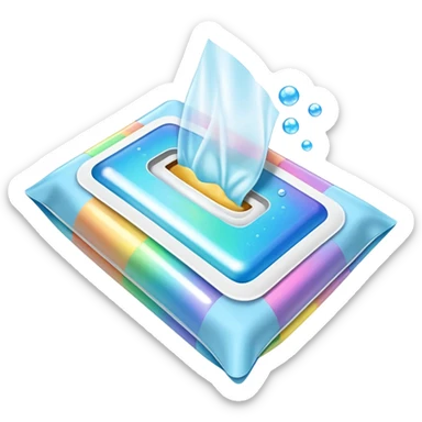 Bubble tissue wipes packaging with bubbles everywhere  sticker