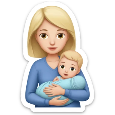 mother with one newborn baby sticker