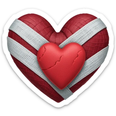 Heart bandaged burgendy sticker