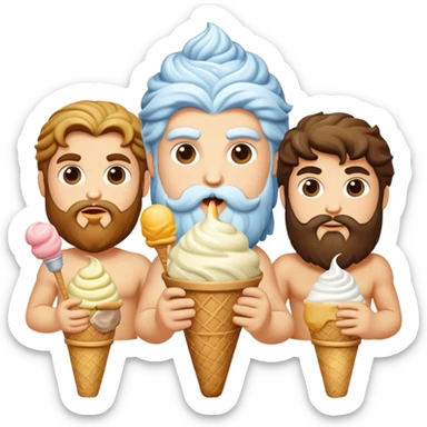 Zeus and other Greek gods enjoying ice cream sticker