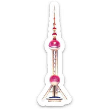 Shanghai Oriental Pearl Tower with a night sky background sticker