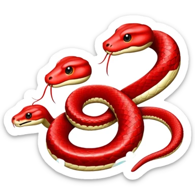 La imagen es de una serpiente roja pero que solo sea como el delineado sticker