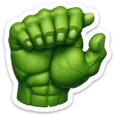 big muscular green cool hulks fist  sticker