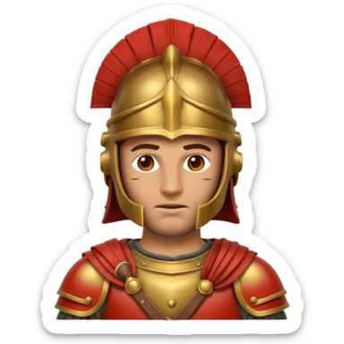  Emoji portrait of a Roman legionary. Helmet, armor, sticker