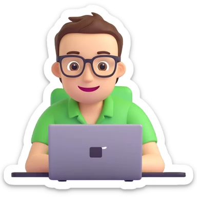 a coder, cheerful expression sticker
