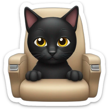 A black cat in an airplane seat sticker