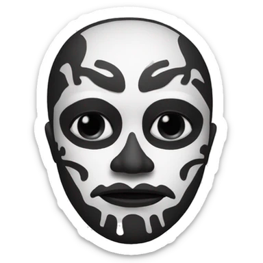 Mexican deathmask Black and white sticker
