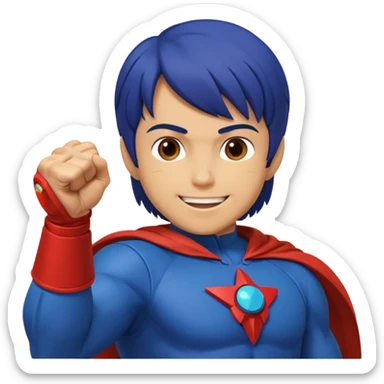 Mark from "Battle of the Planets" doing fist pump. sticker