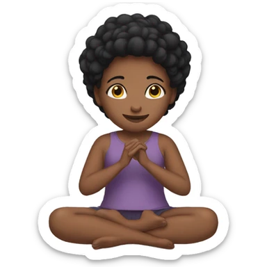 Woman sitting with bare feet in leggings making her promise sticker
