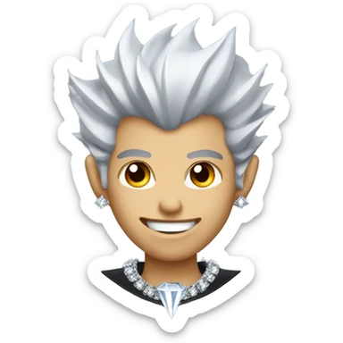 Vampire with spikes hair and diamond necklace sticker