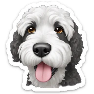 black Portuguese water dog white chin sticker