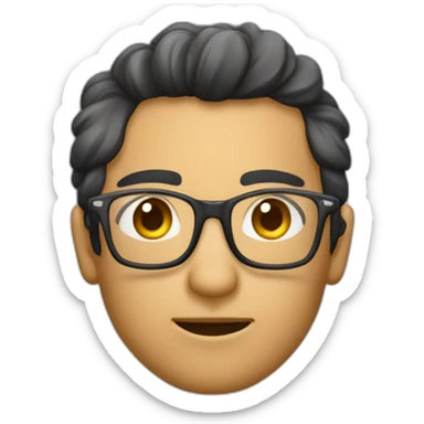 Brune avec lunettes cheveux châtains raide qui fait un clin d’œil  sticker