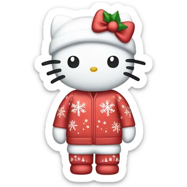 hello kitty in christmas pjs sticker
