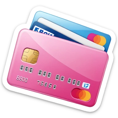 mix pink and white bank and credit card sticker