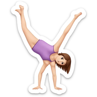 White girl with brownhair, gymnast doing a cartwheel sticker