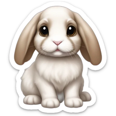 holland lop rabbit with floppy ears sticker