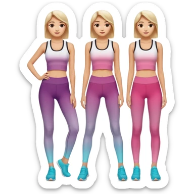 Realistic pair of ombre leggings and matching tank top sticker
