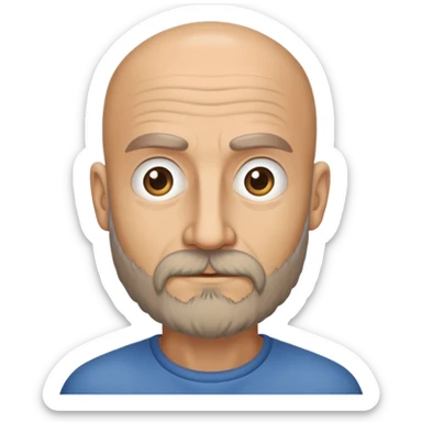 Give me a stalker emoji of a tall skinny bald Italian with scruf beard in his 50s  sticker