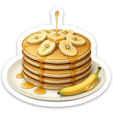 Pancakes with bananas on top sticker