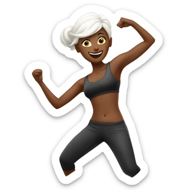 one white wooman dancing zumba sticker