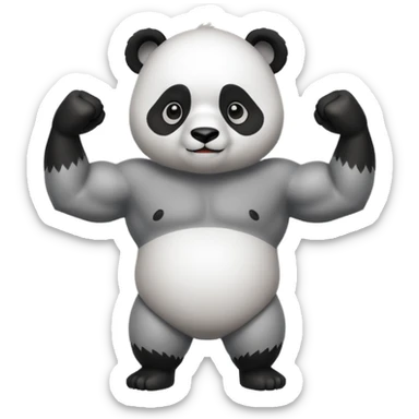 I want something like floppy bird but panda with muscles sticker