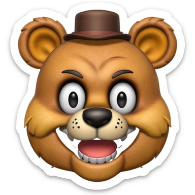 The head of Freddy Fazbear of five nights at Freddy sticker