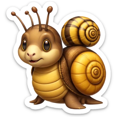 snail bear bee combination animal sticker