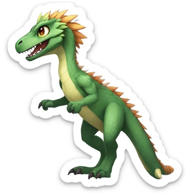 Anthro Sona Fakemon Reptilian Draco-Raptor Full Body sticker