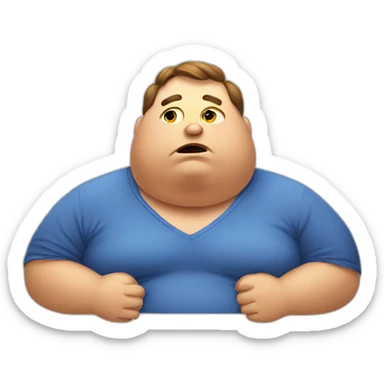 obese american sweating sticker