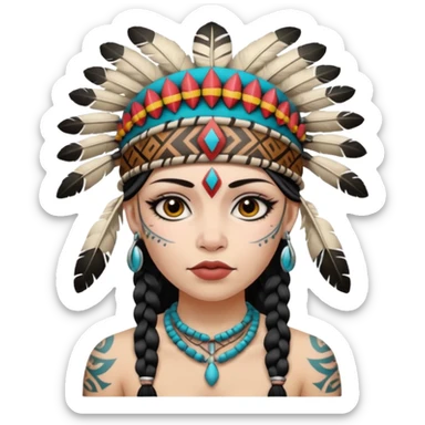 tribal girl Tattooed, white skin sticker