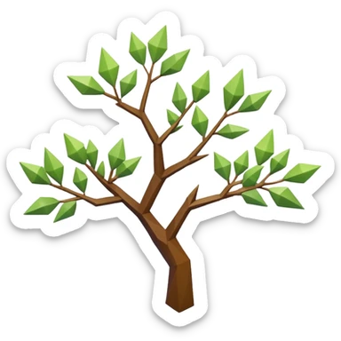low poly branch white mystical  sticker