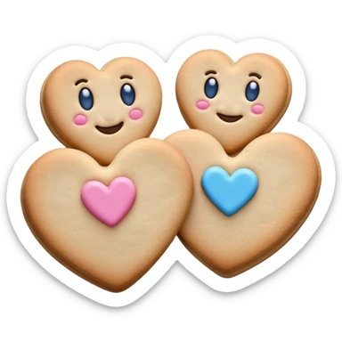 Cookie heart twins  sticker