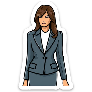 Melania Trump former model and First Lady with elegant appearance sticker