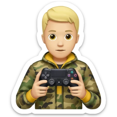 yellow homme-avec-manette-ps4-camouflage (not human) sticker