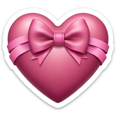 Burgundy heart with a pink bow in the middle sticker